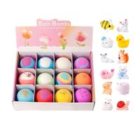Bath Bombs For Kids (12 Pack) | PVC, 4.9cm, 60g Each | Fizzy Balls With Surprise Toys Inside | Sea & Land Theme Bath Set For Boys & Girls