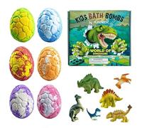 Bath Bombs For Kids - 6pcs Bath Balls With Toys Inside | Dinosaur Baths Balls For Kids | Colorful Bubble BathBombs For Boys Girls, Surprise Dinosaur Toys | Gentle Bathing Fun