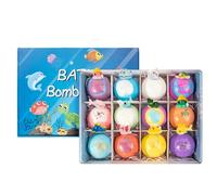 Bath Bombs for Kids with Surprise Inside, 12 Pack Kids Bath Bomb Gift Set, Fizzy Foaming Bath Bombs with Toys Inside, Natural Colorful Bubble Bath Balls (Ocean(12 Pack))