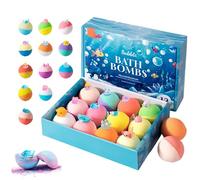 Bath Bombs with Toys Inside, 12/24 Pack Rainbow Natural Bath Bombs for Kids, with Surprise Ocean Toys Inside Bubble Bath Balls, Easter Basket Stuffers Easter Gifts (12Pack-B)