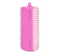 Bath Brush Dogs, Grooming Brush, 5,12 x 1,77 x 1,77 pulgadas, Deep Cleaning Tool, Gentle Silicone Material, Small Medium Breeds Size, Roses Red Color, for Indoor Pet Care Puppy Cat Use
