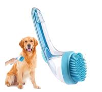 Bath Brush for Dogs - Silicone Grooming Scrubber | Pet bathing shedding tool for puppy, kitten or cats, indoor home bathroom massage comb for short long hair, Blue