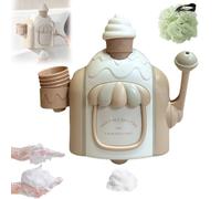 Bath Bubble Ice Cream Maker Bath Toy, 2026 New Ice Cream Foam Machine Car Bathing Toys, Bathtub Foam Machine, Icecream Bathing Toy for 3 4 5 6 7 8 Years Old Boys Girls (Yellow)