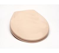 Bath Décor 2Q1R6-20 Deluxe - Asiento de inodoro de plástico de cierre lento con bisagra R'N'C de ajuste variable y accesorios de montaje Quik-Lok, color rosa veneciano