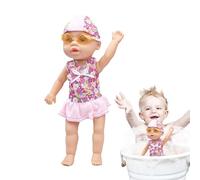 Bath Doll, Baby Doll for Bathtub, Battery-Powered Bathtub Toy Floating Swimming Figure for Water Pool Beach Bathroom Nursery Travel Indoor Outdoor Birthday Girls Boys