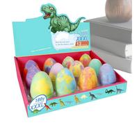 Bath Fizzies for Kids | 12 Piece Colorful Scented Cute | Dinosaur Bath Fizzies with Toys for Bathtub Shower Home Bathroom Party Holiday SPA Hotel