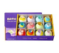 Bath Foam - 12 Pieces Scented Cleanser,with Toys Bath Salt Ball,for Home Girls Youth Travel Wife Mom Grandma