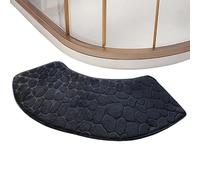 Bath Mat - 24.16 Inch Curved Absorbent Floor Rug For Comfort, Non Slip Backing Washable Function, Carpet Mat For Bathroom Bedroom Kitchen, Microfiber Gray, Quick Dry Home Comfortable Daily Use