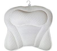 Bath Pillow, Bathtub Pillow Neck Support, 4D Air Mesh Headrest,With 6 Suction Cup, For Tub Shower Pillow Neck Shoulder Back And Head Support(White), LJJY-KK