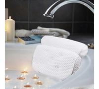 Bath Pillow, Luxury Bathtub Spa Pillow with 4D Air Mesh Technology and 7 Suction Cups, Helps Support Head, Back, Shoulder and Neck, Fits All Bathtub
