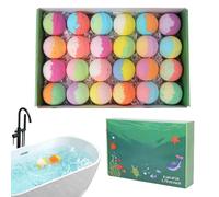 Bath Salt Ball Set-24 Piece Fragrant Animal Theme Discovery, Bathtub Fizzy Surprise, Hidden Toy Interior, Gentle Essential Oil Skin, Colorful Water, Natural Preschooler Spa Kit | For Young
