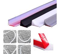 Bath Sealant Strip Worktop Edging Strip Shower Tray Sealing Strip Silicone Shower Threshold Water Dam Wet Room Floor Barrier, Self Adhesive Corner Shower Splash Guard Rubber Bath (1M,Transparent)