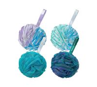 Bath Shower Loofah Sponge Exfoliating Body Scrubber 75g/PCS Pouf Bath Sponges- Set of 4 Flower Color Sponges