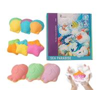 Bath Surprise Balls, Bubble Bath Fizz Set, Hidden Toy Inside with Foaming Effect, Gentle Bathing Care Fun Pack, Sea Theme Kids Play Design, Bathroom Use for Home and Hotel