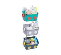 Bath Toy Storage Organizer Basket,3 Layers Colorful Robot Modeling Wall Mounted Shower Caddy with Hook
