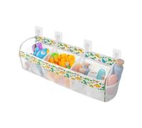 Bath Toy Storage, Toy Organizer, Quick-Drying Basket, 3 Compartment Large Opening, Nursery Bathroom Wall Use, 26.10x5.91x7.48 Inches, Multicolor, 1 Piece, Polyester Hooks Included