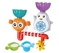 Bath Toys, Water Activity, Splash Flow Easy Attachment Creative Play Soft Edges Child Friendly, Pipes for Bath Time, Educational, Sensory Toy for Kids, 10.2x10.2x3.5inches