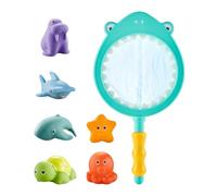 Bath Toys, Water Toys, Fishing Toys, 6-Piece Animal Set with Net Scoop, Floating Catch Game for Kids, Fun Playtime Activities, Smooth edges11.02x0.98x5.71 Inches,