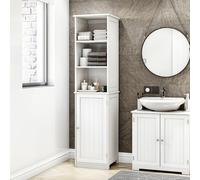 Bath Vida Armario alto de 1 puerta y 2 estantes, gris (FSC 100%) (blanco)