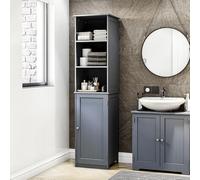 Bath Vida Armario alto de 1 puerta y 2 estantes, gris (FSC 100%) (gris)