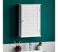 Bath Vida Armario de baño de una Sola Puerta con Obturador montado en la Pared, Color Blanco