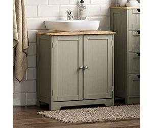 Bath Vida Priano - Armario de Almacenamiento para Debajo del Fregadero, Color Gris y Roble