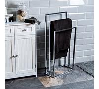 Bath Vida Toallero de 3 Niveles, Cuadrado, Acero Inoxidable, Cromado, 22D x 45W x 85H centimetres