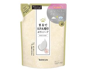 Bathclin "Nihon no Meito" Japanese Hot Spring Body Soap Refill - Yubara Onsen Water & Clay - 400 ml - Lavado corporal hidratante sedoso - Fabricado en Japón