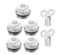 Batheidon 5 Válvulas de Ventilación de Radiador,purgadores para radiadores,purgador radiador calefaccion 1/2 con 2 llave purgador radiador,llave radiador calefaccion,para Purgar Radiadores Válvula
