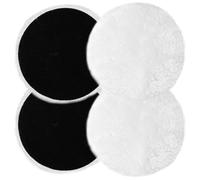 Batheidon Almohadillas de Pulido de Lana Natural de 125 mm,pulidora suelos,kit pulido coche para taladro,Juego de 4 Unidades,Compatibles con Lijadoras Orbitales para Bosch,Lavables y Reutilizables