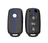 Batheidon Funda Llave para Volkswagen, Funda Protectora de Silicona para Volkswagen, Protectora para VW Polo, Protectora para Golf, Protección Completa y Diseño Ligero (Schwarze Blaue)
