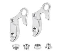 Batheidon Patilla de Cambio Trasero Bicicleta MTB-Carretera Aleación de Aluminio Soporte Cuadro Repuesto Repuesto Duradero Protege el Cuadro con 2 Tornillos Talla Única Plata Pack de 2