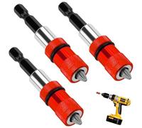 Batheidon Set de 3 Puntas Atornillador Imantadas, Portapuntas Magnético para Paneles de Yeso, Punta Pladur con Diseño Ajustable, Compatible con Atornilladores Inalámbricos y Taladros Manuales (Rojo)