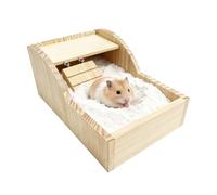 Bathing Box for Hamsters Gerbils Chinchillas Hedgehogs | Indoor Cage Accessory for Home Living Room - Madera 12,5 x 20,6 x 29,5 cm 785 g - Bathing Box for Hamsters Gerbils Chinchillas Hedgehogs