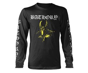 Bathory 'Goat Yellow' (Negro) Camiseta de Manga Larga - ¡NUEVO Y OFICIAL