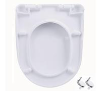 Bathrm Essentials - Funda de asiento de tirollo, liberación rápida, ajustable a 360°, fácil de instalar y limpiar, polipropileno blanco, nunca pierde peso, 36,5 x 47 cm, diseño de clse silencioso