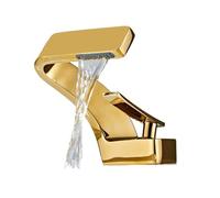 Bathroom Deck Mounted Basin Faucet Black Sink Tap Single Hole Water Tap Hot And Cold Mitigeur Mixer Faucet(115Golden)