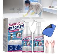 Bathroom Descaler Foam Cleaner Spray, Stubborn Stains Cleaners for Bathrooms, All Purpose Bubble Cleaning Spray, Multipurpose Foam Cleaner for Toilet/Glass/Sink Tub/Bath (2pcs)