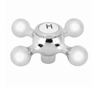 Bathroom Faucet Handle Replacement | Copper Core & Chrome Finish | Ergonomic Handle for Easy Grip/Comfortable Use | Fits Standard 23.8mm Thread, Simple Installation