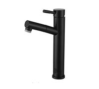 Bathroom Faucet with Pull Down Sprayer Dual Mode Hot & Cold Stainless Steel Single Handle Multifunctional Retractable Sink Faucet with Pull Out Sprayer,Black High (Color : Black high)