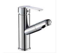Bathroom Kitchen Basin Faucet Single Handle Pull out Spray Sink Tap Hot and Cold Water Crane Deck Mount Faucets Chrome Heavy Duty Star of Light