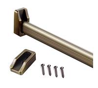 Bathroom/Laundry Room/Wardrobe Clothes Rod for Wall,1.9 1.8 1.7 1.6 1.5 1.3 1.2 1.0 M Closet Hanging Bar with Support, Includes End Caps and Screws(Champagne,40in/101cm)