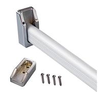 Bathroom/Laundry Room/Wardrobe Clothes Rod for Wall,1.9 1.8 1.7 1.6 1.5 1.3 1.2 1.0 M Closet Hanging Bar with Support, Includes End Caps and Screws(Silver,58in/146cm)