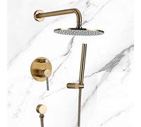 Bathroom Luxury Rain Mixer Shower Combo Set Gold Brass Round Rainfall Shower Head System Concealed Shower Set-8_in