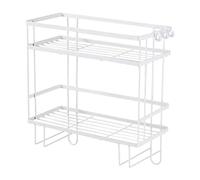 Bathroom Organizer Shelves, Toilet Shelf, Thickening Large Capacity, No Nail Need Installation, Water proof Over Toilet Bathroom Organizer Double Layer, Behind and Above The Tank (Double Layer Black)