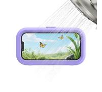 Bathroom Phone Case - Waterproof Wall Mount Stand for Bathroom with Anti-Fog Touch Screen | Secure Sticky Case for Bathtub Kitchen Gym Travel Poolside Taking Bath Boat Usage Universal Fit White 1pc