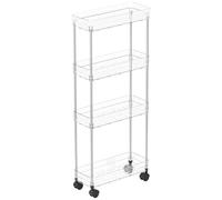 Bathroom Rolling Car, Small Kitchen Trolley, Storage Trolley on Wheels, Multifunctional Tiered Storage Rack, Sturdy and Portable Design, Ideal for Bathroom, Living Room 2 and 3 Tiers