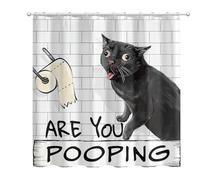 Bathroom Shower Drape - Funny Decorative Screen, Waterproof Curtain Panel, 12 Hook Hanging Design | Home Dorm Apartment Farmhouse Hotel Bathroom Accessory, Humorous Shower Decoration for Bathing Fun