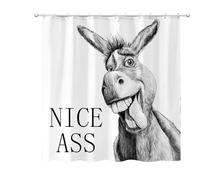 Bathroom Shower Drape - Funny Decorative Screen, Waterproof Curtain Panel, 12 Hook Hanging Design | Home Dorm Apartment Farmhouse Hotel Bathroom Accessory, Humorous Shower Decoration for Bathing Fun