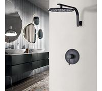 Bathroom Shower Faucet Set Black Bronze Shower Head Hot and Cold Water Mixer Shower Set-8 Inch,